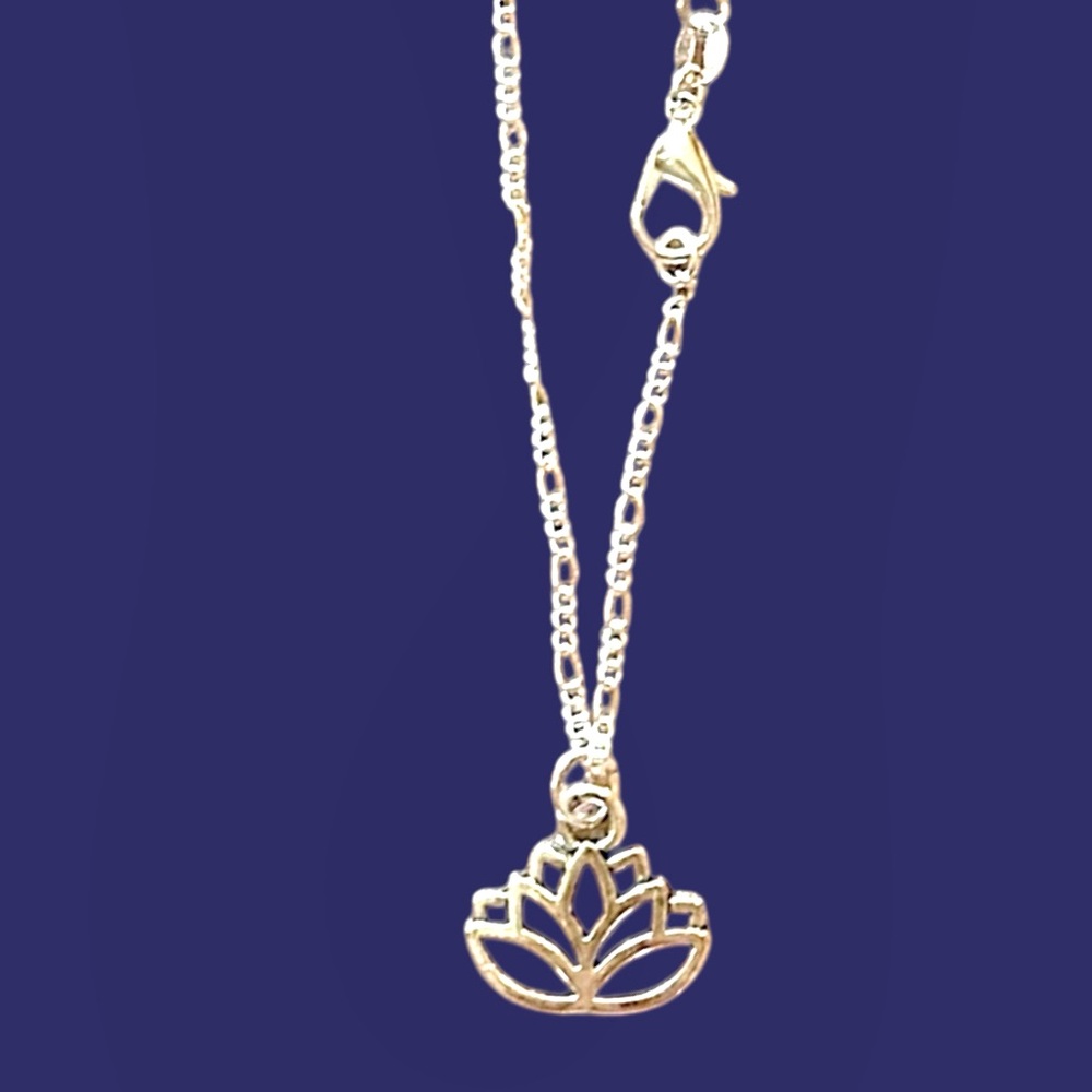 Lotus Silver Pendant Necklace Handmade
